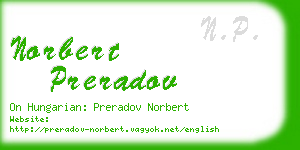 norbert preradov business card